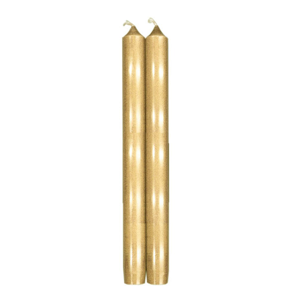 Caspari Tapered Candles in Gold – 10inch – 2pk