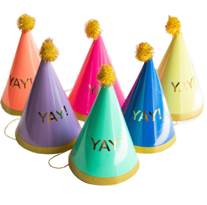 "Yay" Party Hats – Set of 6