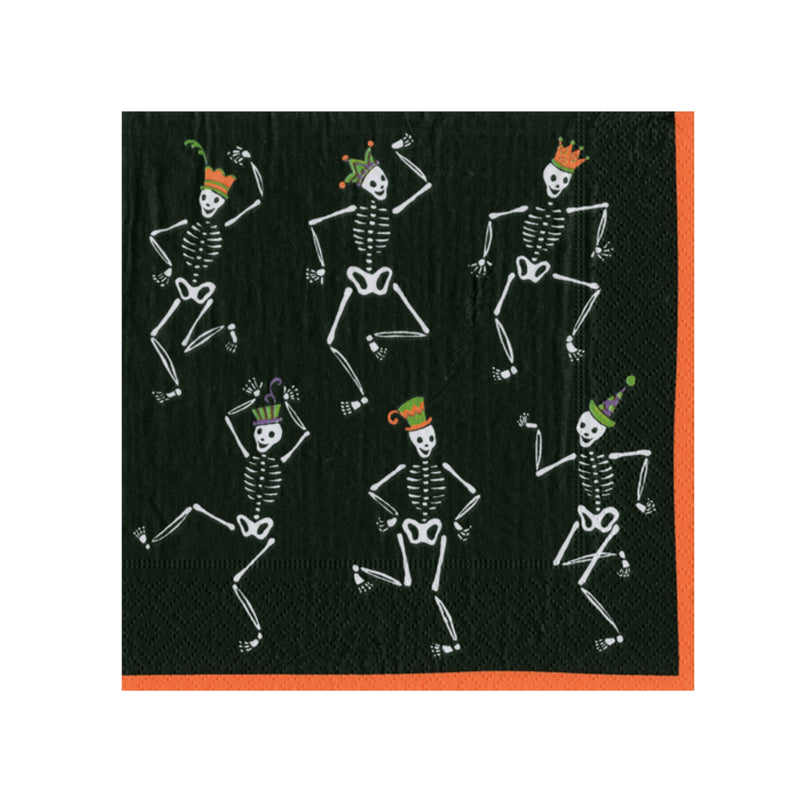 Caspari Dancing Skeletons Paper Cocktail Napkins – 20pk