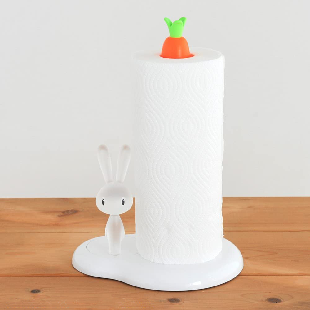 Alessi Bunny & Carrot Kitchen Paper Towel Holder – White – S