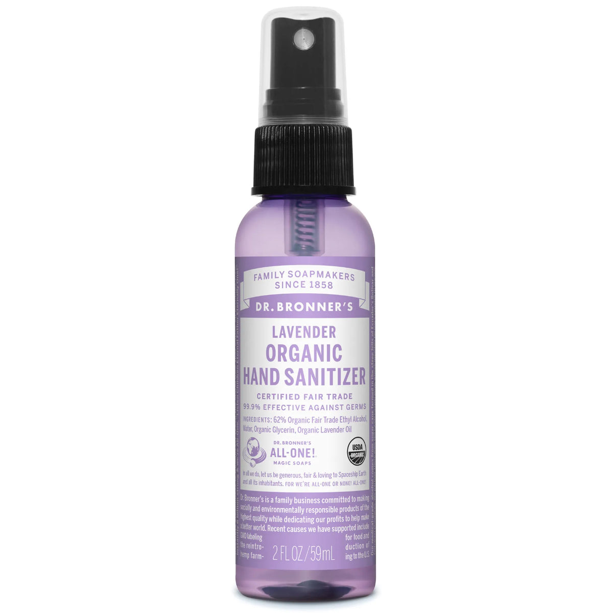 Dr. Bronners Organic Lavender Hand Sanitizer – 2oz