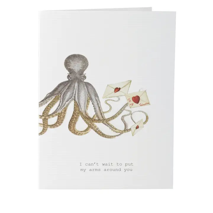 Can't Wait To Put My Arms Around You Valentines Glitter Greeting Card – 3.5" x 5"