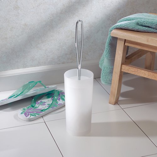 InterDesign Mainstays Loop Frost Toilet Bowl Brush and Canister