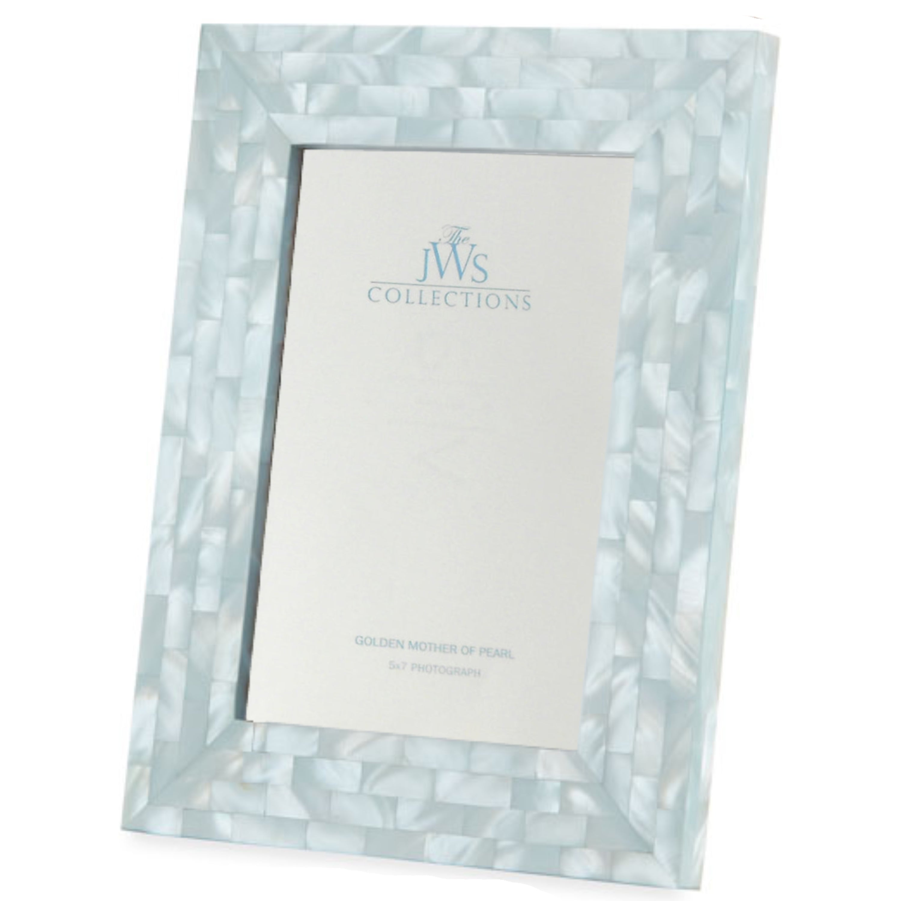 JWS Mother of Pearl Photo Frame – Blue – 5" x 7"
