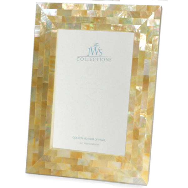 JWS Mother of Pearl Photo Frame – Gold – 5" x 7"