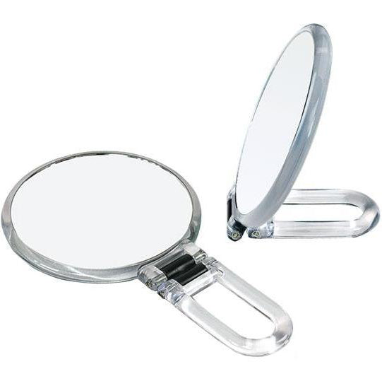Folding Makeup Mirror with Handle/Stand – 10X Magnification