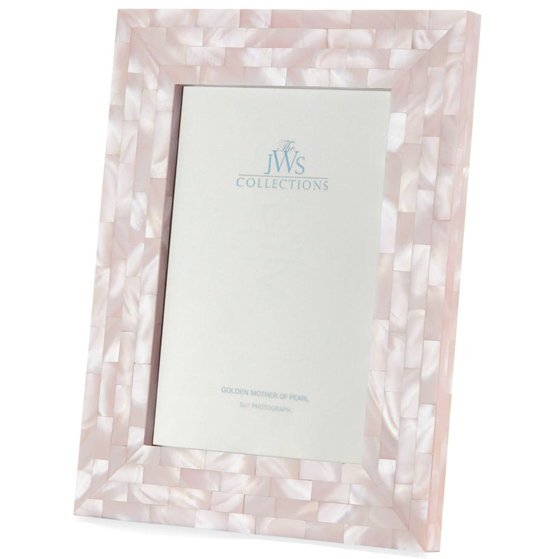 JWS Mother of Pearl Photo Frame – Pink – 5" x 7"