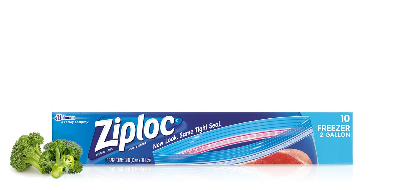 Ziploc Freezer Bags 2 Gallon, 10 Count