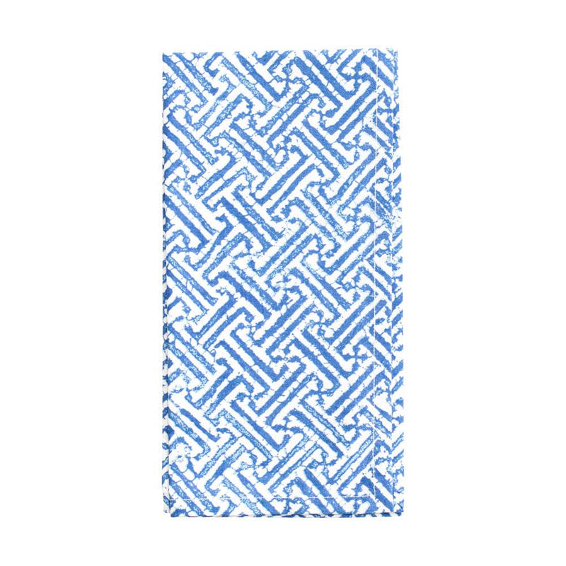 Caspari Cloth Dinner Napkins – Fretwork – Blue – Set of 4