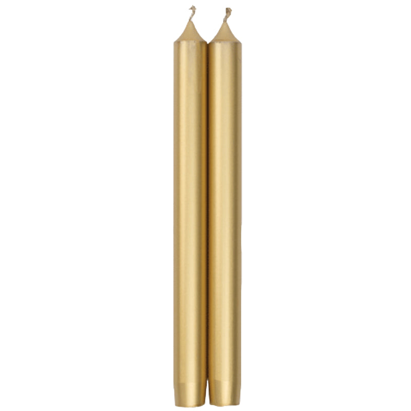 Caspari Tapered Candles in Gold Metallic – 12inch – 2pk
