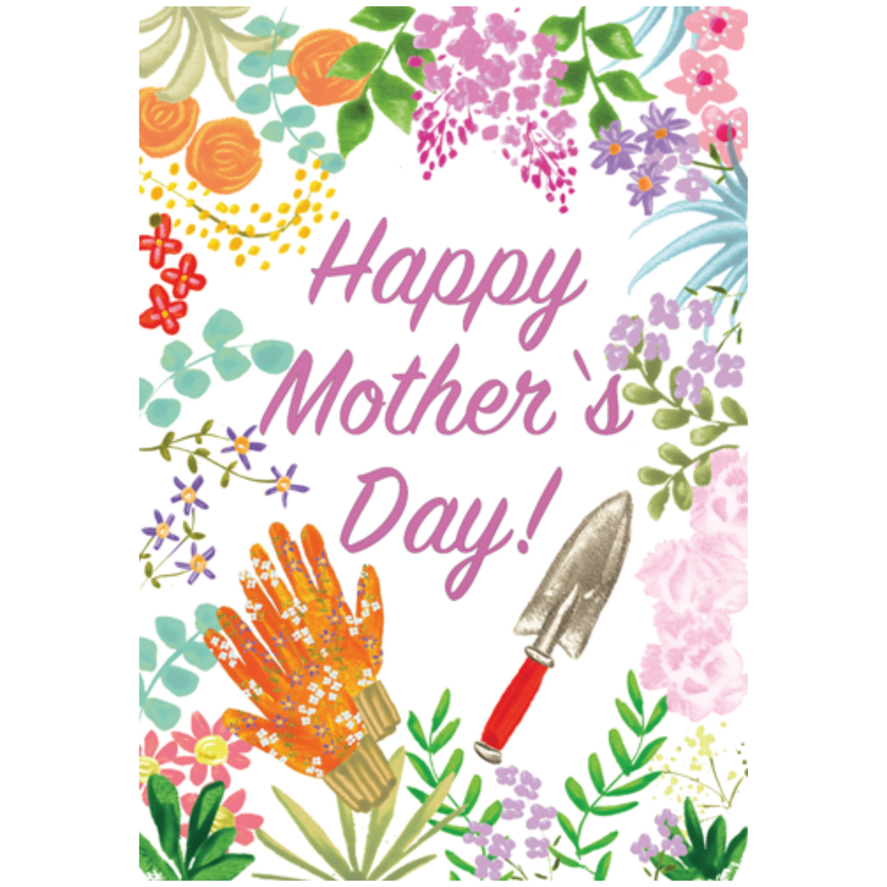 Caspari Mother's Day Card – Garden – 1 Card & 1 Envelope