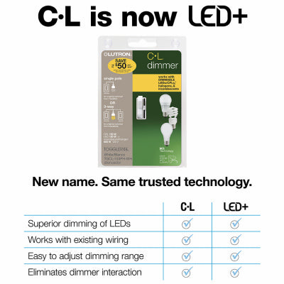 Lutron Toggler 3-Way Toggle LED Dimmer – 150-Watt – White