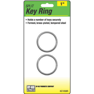 Brass 1"  Key Rings – 2 Pack