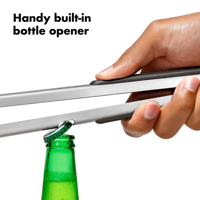 OXO Good Grips Extra Long Grilling Tongs with Built-In Bottle Opener