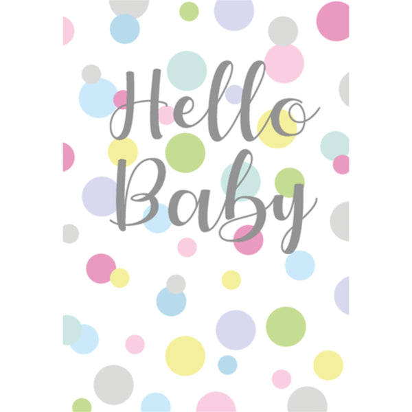 Caspari – Hello Baby Foil Card – 1 Card & 1 Envelope
