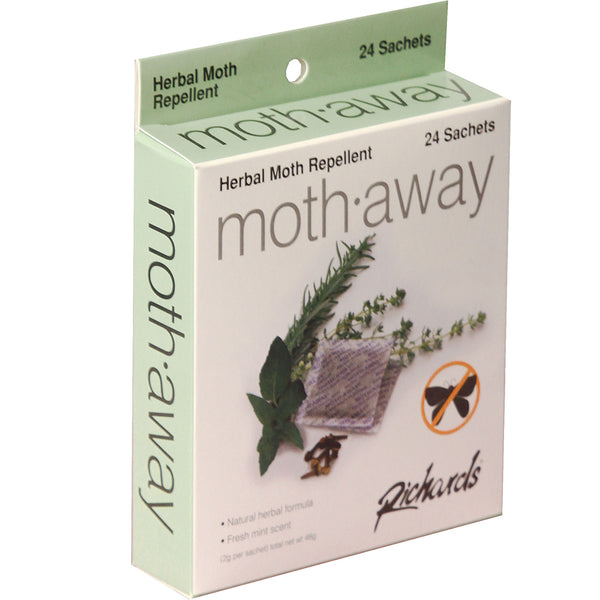 Richards Homewares Moth Away Herbal Non Toxic Natural Repellent, Count,  24-Sachets