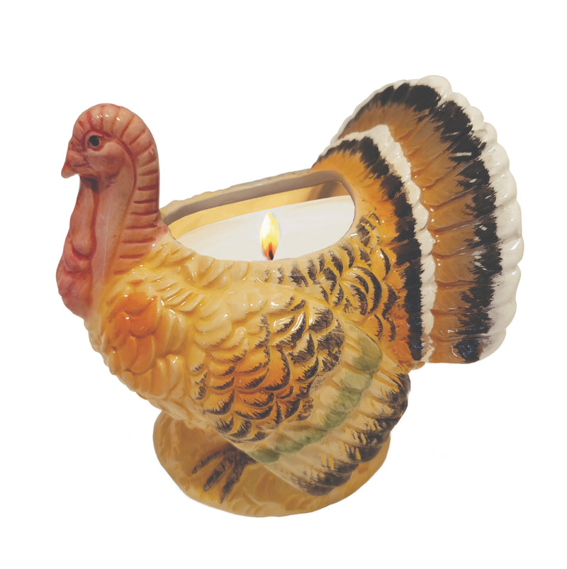 Aunt Sadie's Retro Thanksgiving Turkey Ceramic Candle – Pumpkin Pie Scented