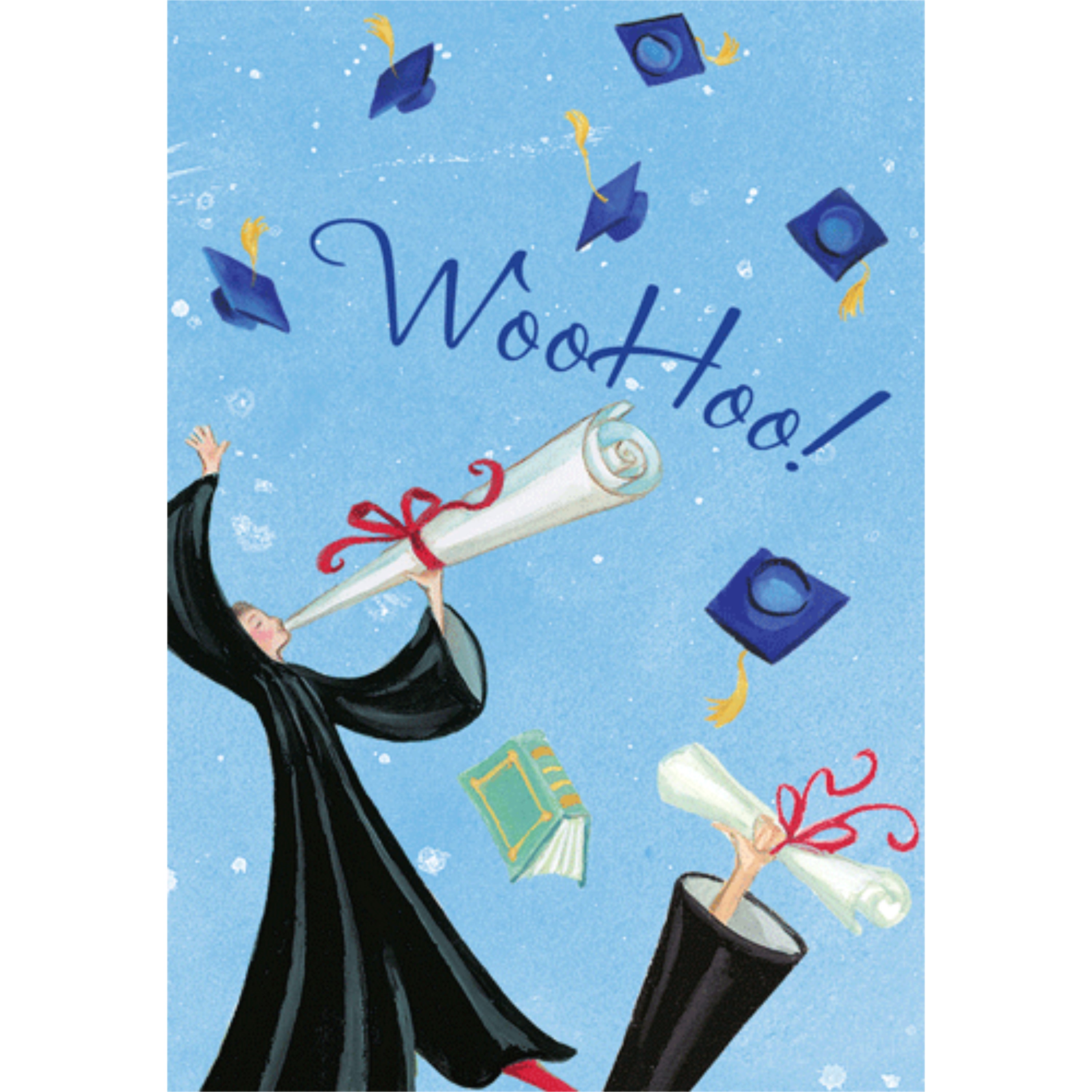 Caspari – Woohoo Graduation Card – 1 Card & 1 Envelope