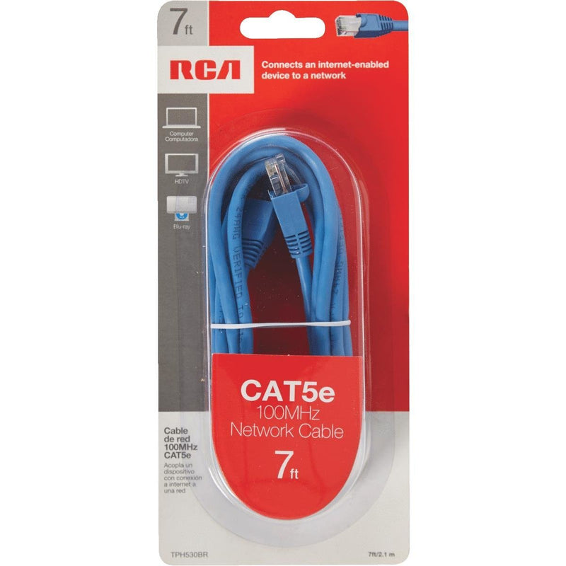 Blue Cat5 Ethernet Cable – 7 Ft