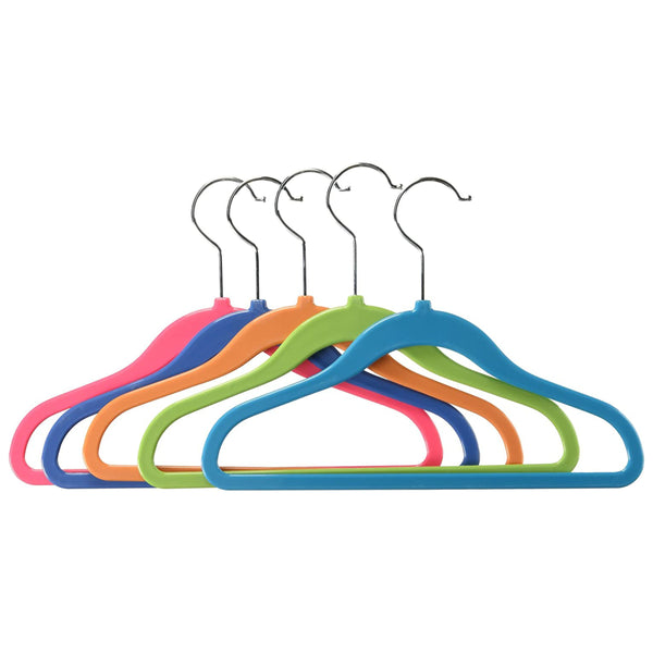 Spacemaker Plastic Kids Hangers – Assorted Colors – Set of 5