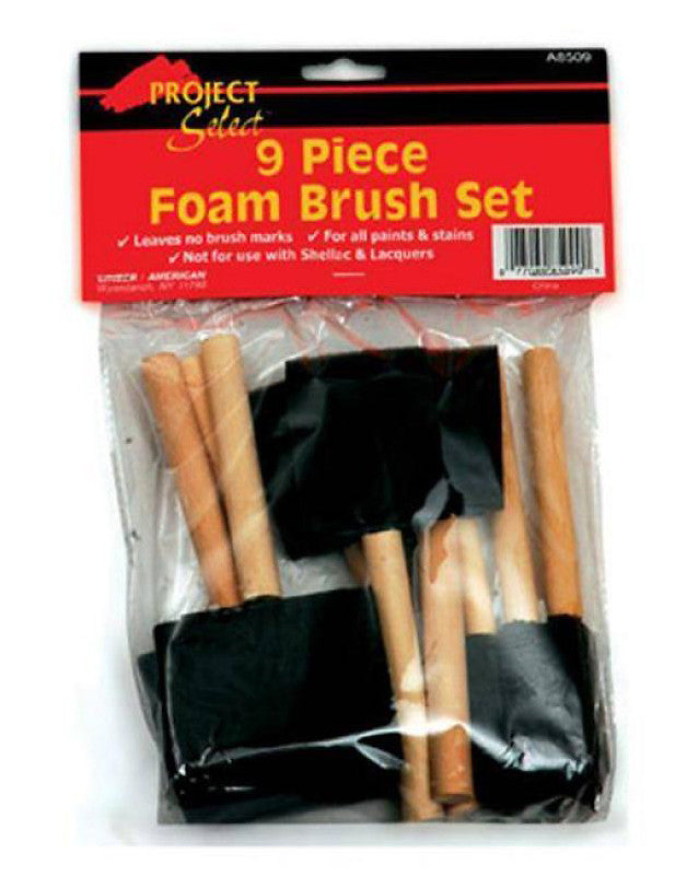 9 Piece Foam Brush Set