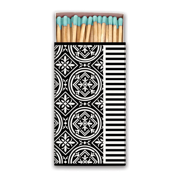 Black Florentine Matchbox – Box of 50 Stick Matches