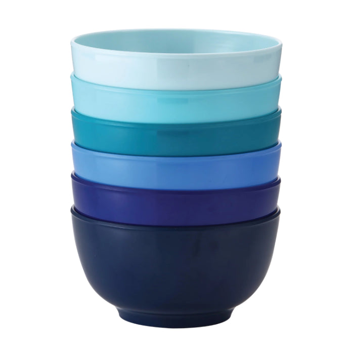 French Bull Shades of Blue Melamine Mini Bowl Set – 6 Piece – 10oz.