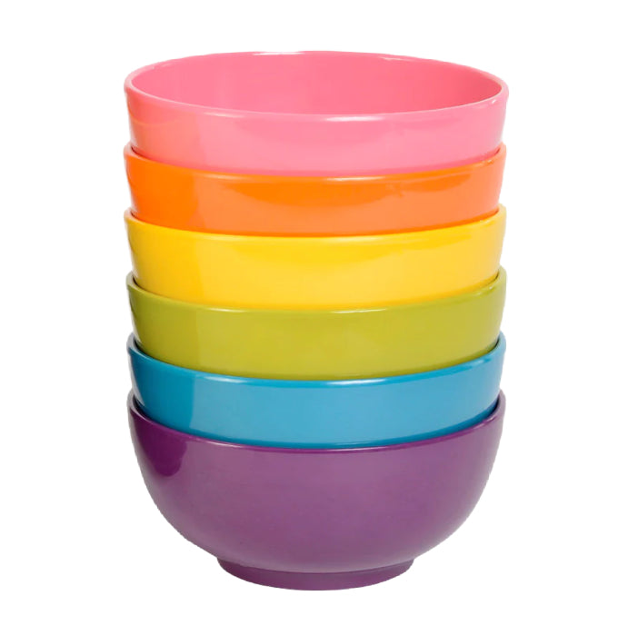French Bull Rainbow Mini Melamine Bowl Set – 6 Piece – 10oz.