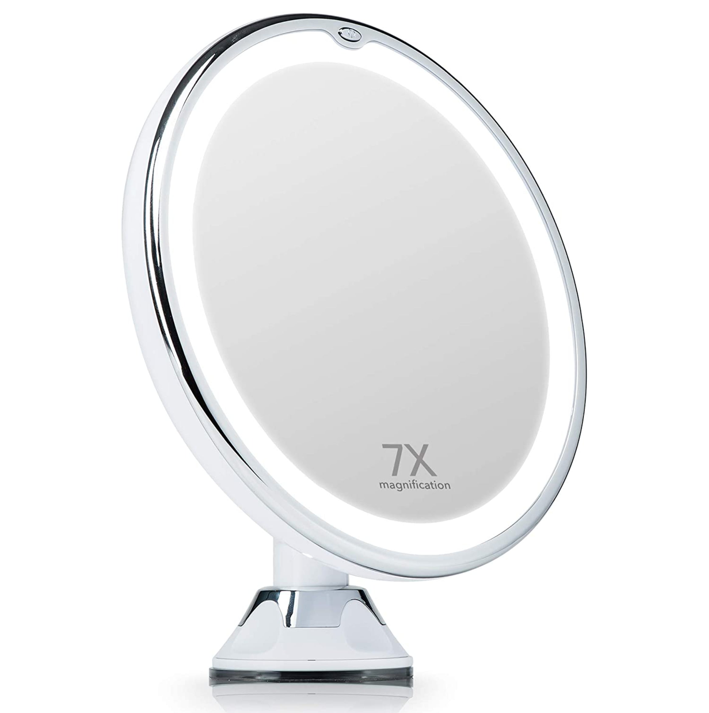Maya Lighted 7x Magnifying Mirror with Suction Mount