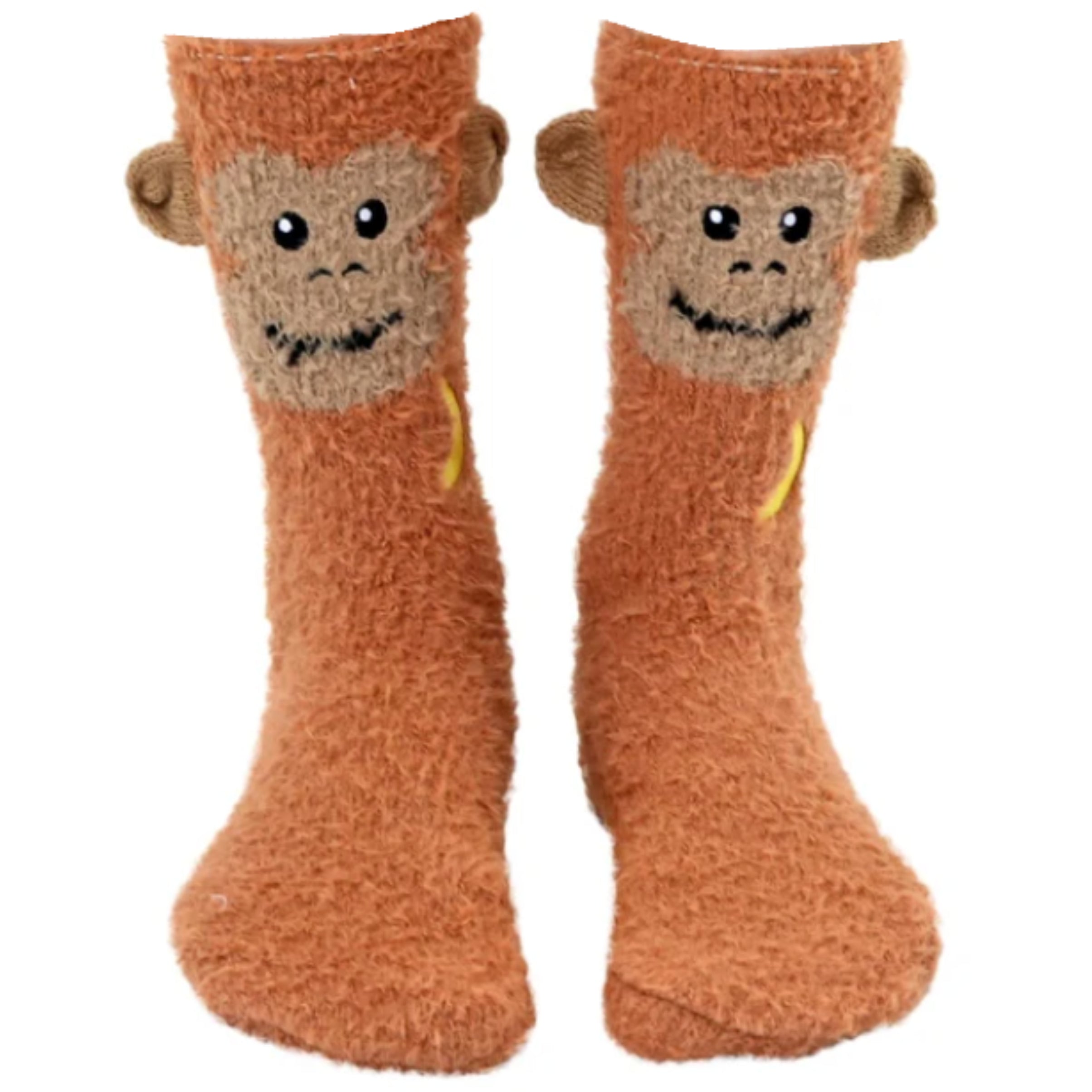 Living Royal Fuzzy Crew Slipper Socks – Monkey