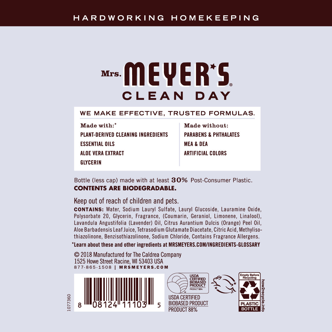 Mrs. Meyer's Lavender Dish Soap – 16oz