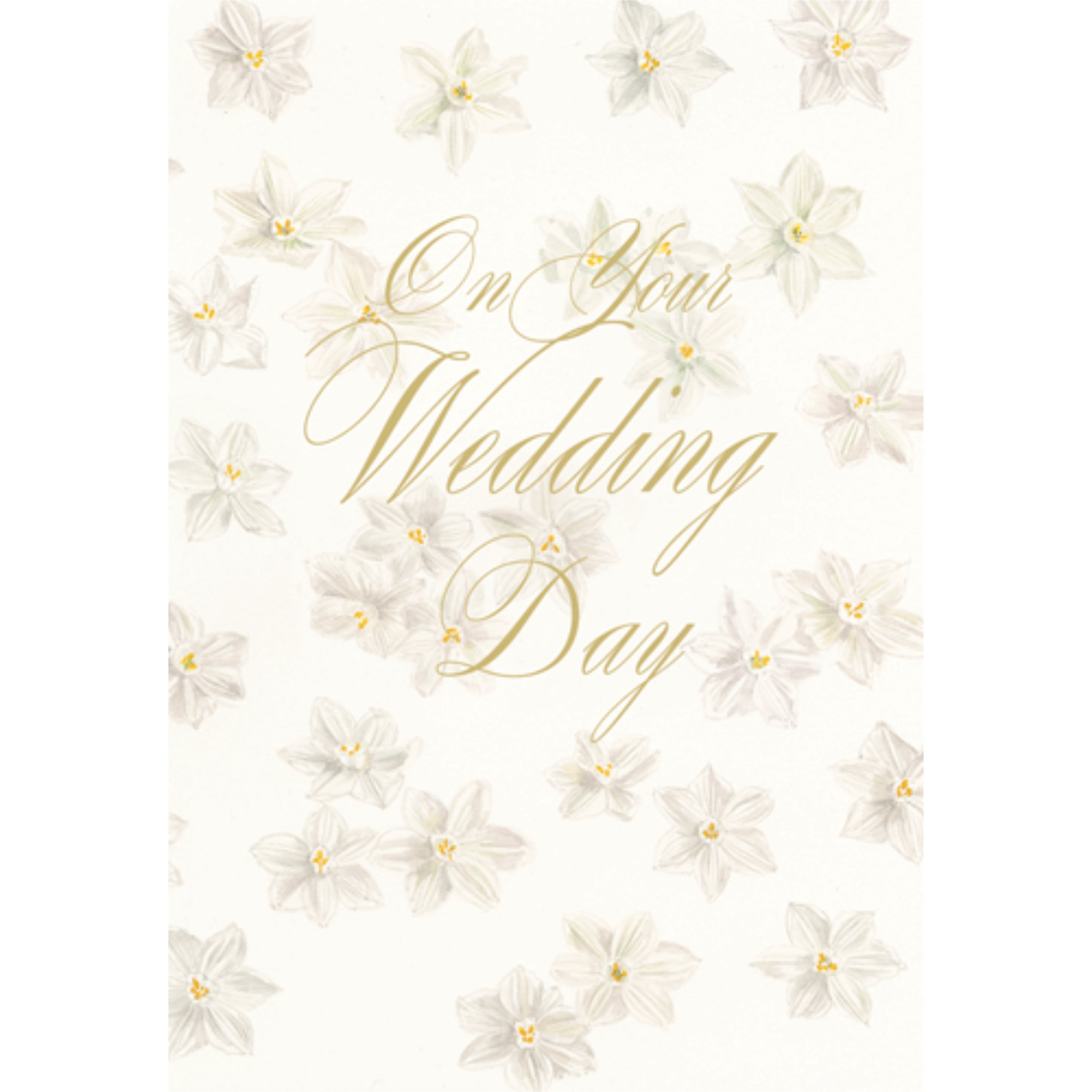 Caspari – On Your Wedding Day - Foil Wedding Card – 1 Card & 1 Envelope