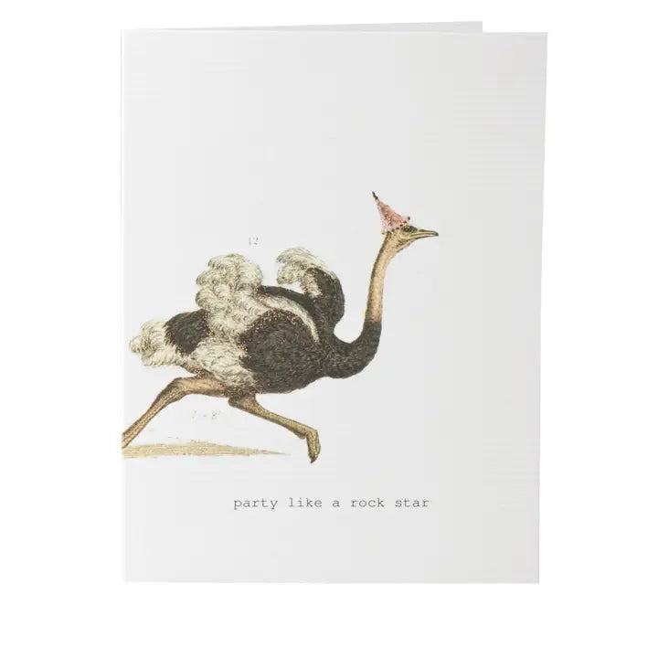Party Like a Rockstar Glitter Greeting Card – 3.5" x 5"