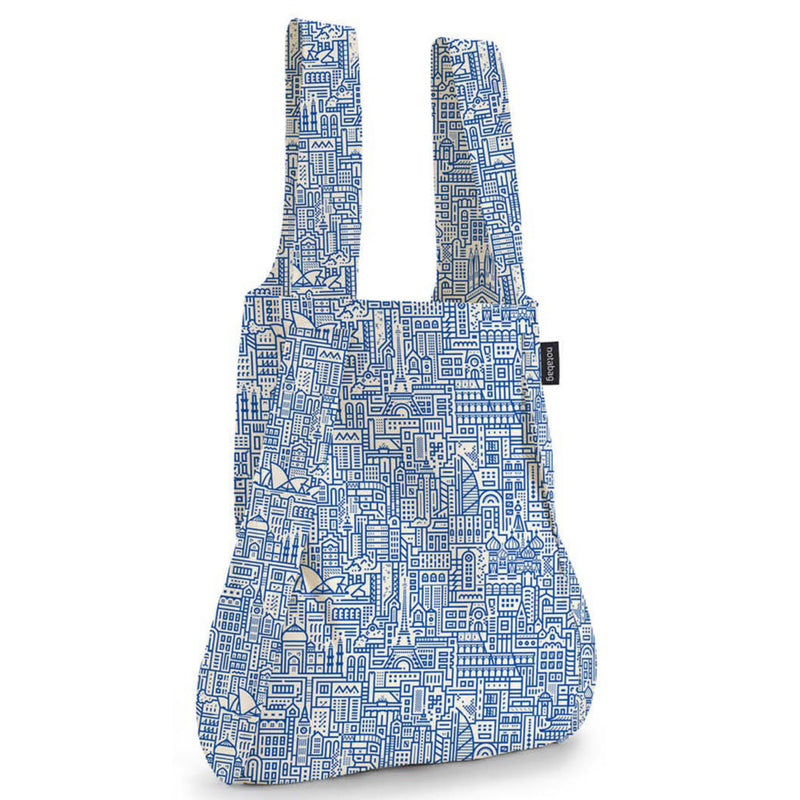 Notabag Hello World Convertible Tote Backpack – Raw/Blue