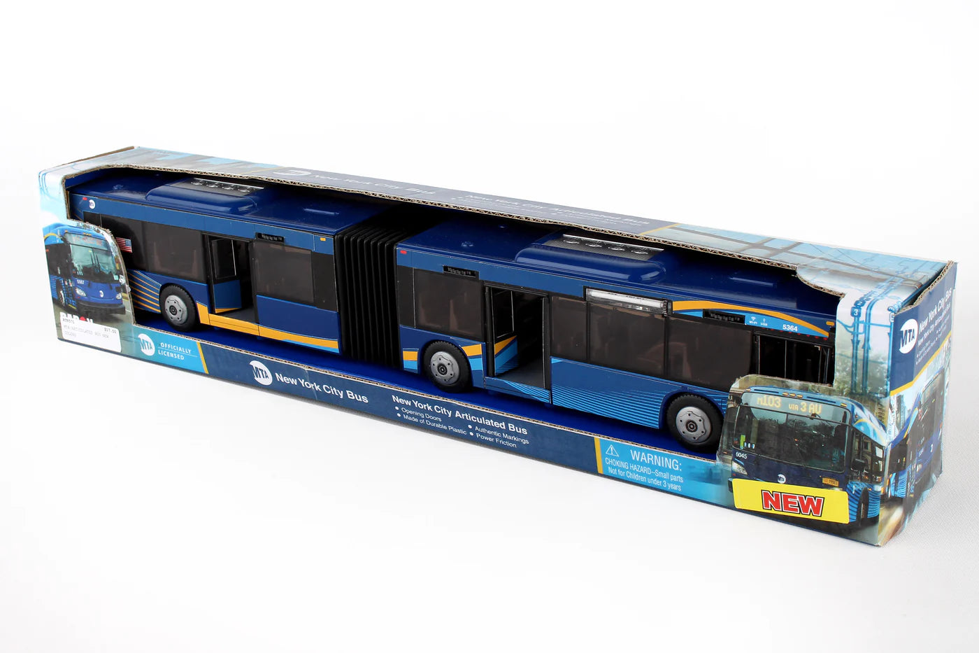 MTA New York City Articulated Bus Toy – 16"