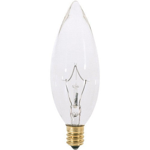 Clear Straight-Tip Chandelier Bulb – Candelabra Base