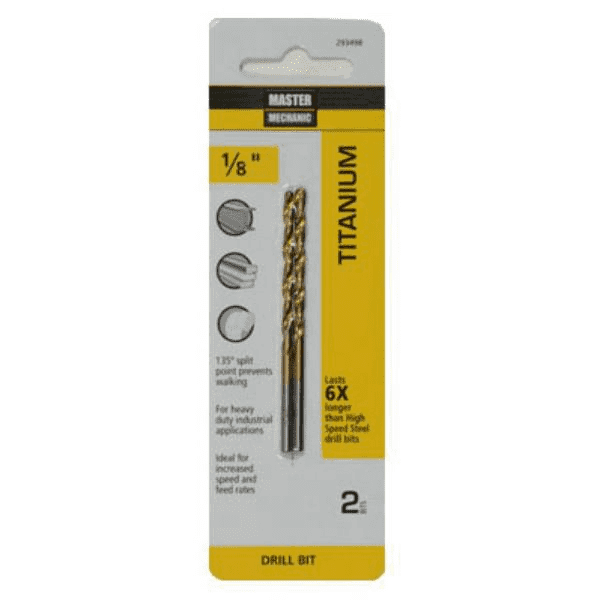 1/8 x 2-3/4 Inch Titanium Drill bit – 2 Pack