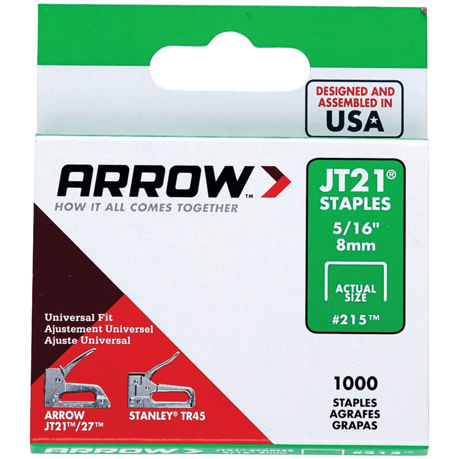 Arrow J21 Staples 5/16" 8mm
