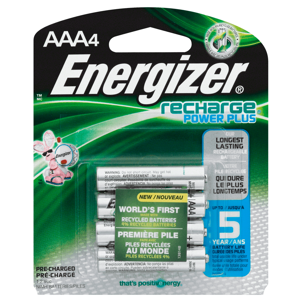 Energizer Recharge Power Plus Rechargeable AAA Batteries AAA