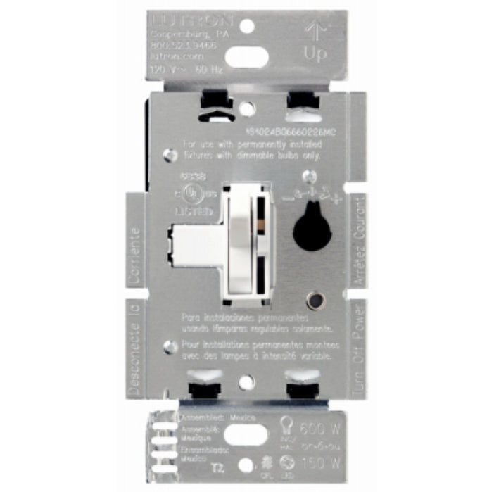 Lutron Toggler 3-Way Toggle LED Dimmer – 150-Watt – White