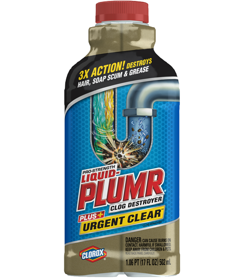Liquid-Plumr Clog Destroyer Plus+ Urgent Clear, 17 oz