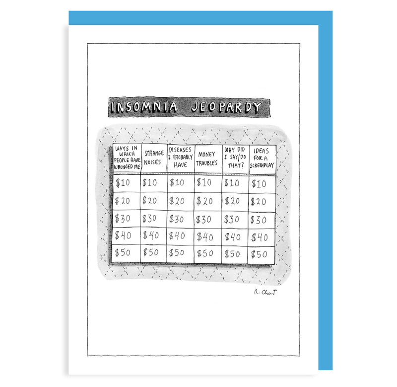 New Yorker Note Card -  Insomnia Jeopardy