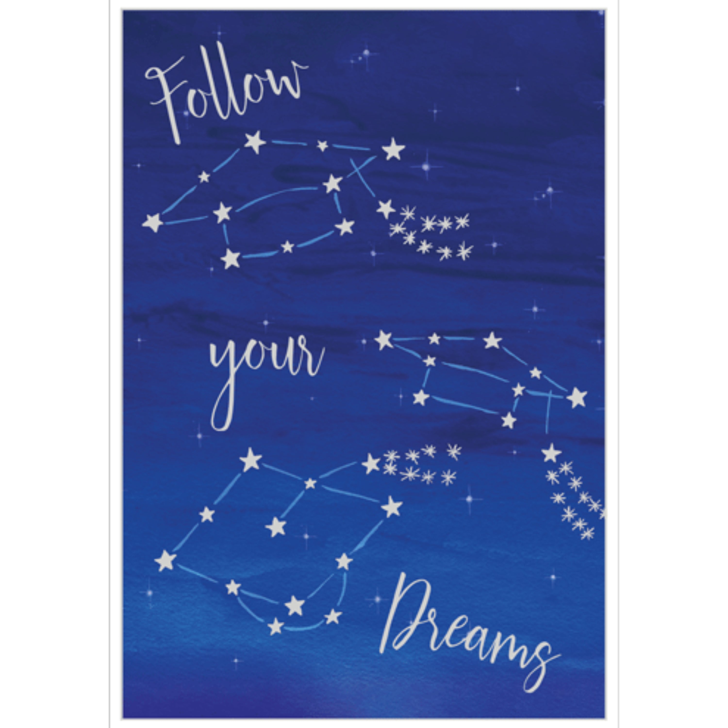 Caspari – Follow Your Dreams Foil Graduation Card – 1 Card & 1 Envelope