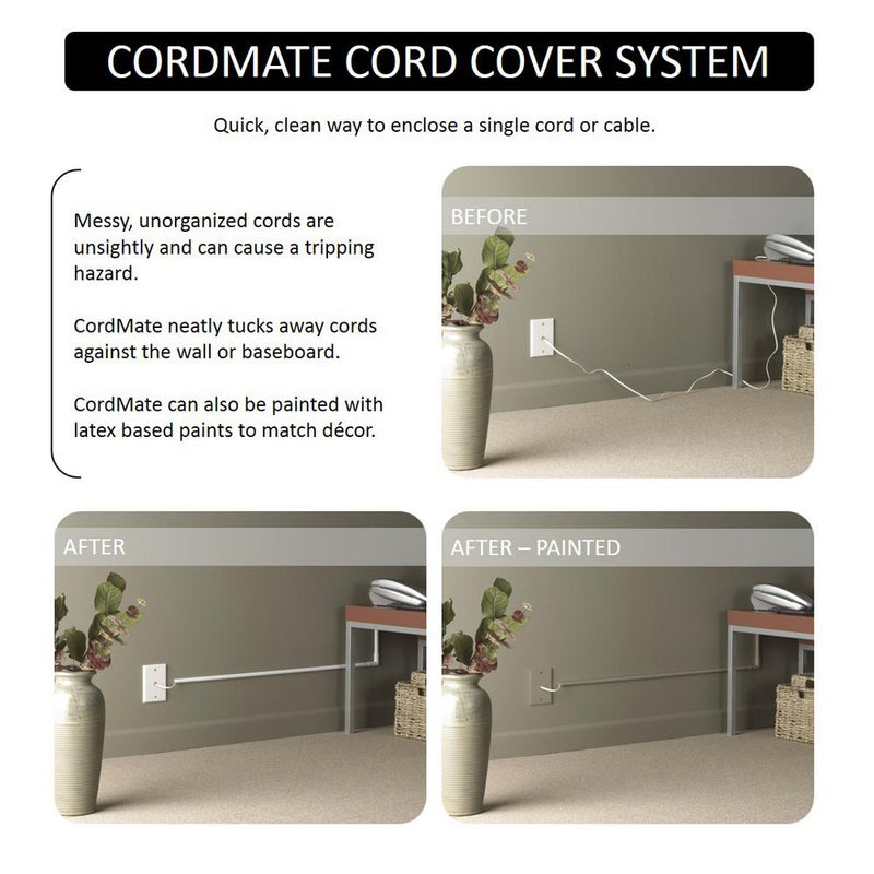 Cordmate II White Cord Cover Kit